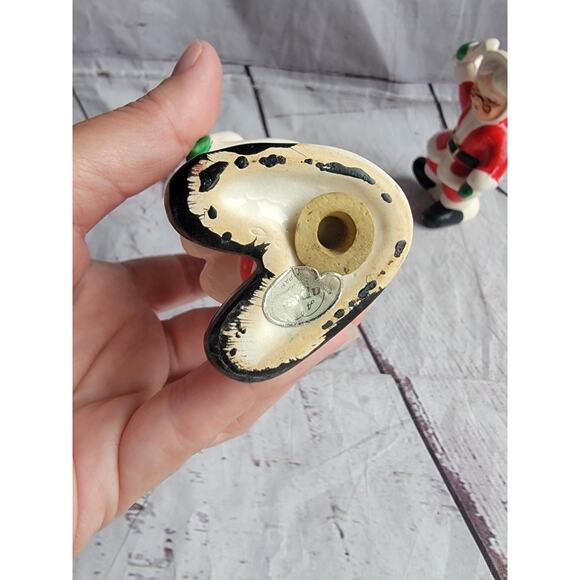 1950s Vintage Salt Pepper Shakers NAPCO Santa & Mrs. Claus Bell Ringers - Picture 11 of 14